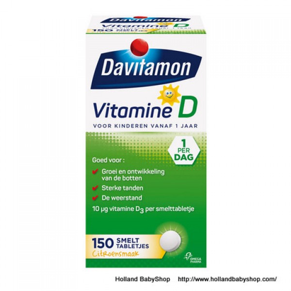 Persona Herdenkings stil Davitamon Vitamin D melt tablets for children 150 pc